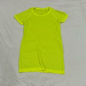 Lululemon neon yellow tight top